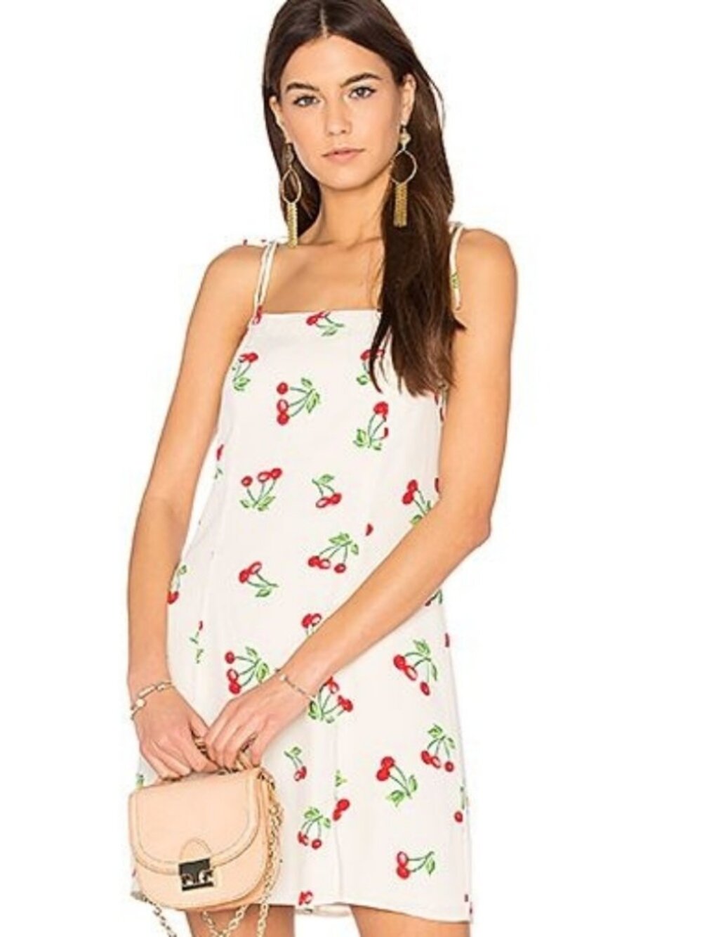 Privacy Please Cherry Print Mini Slip Dress Size Small